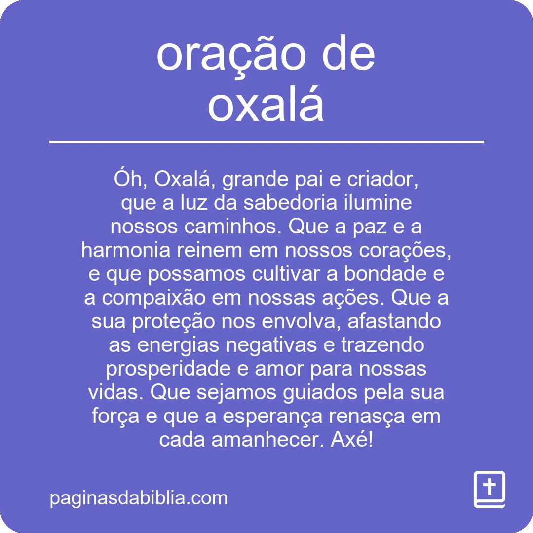 oração de oxalá