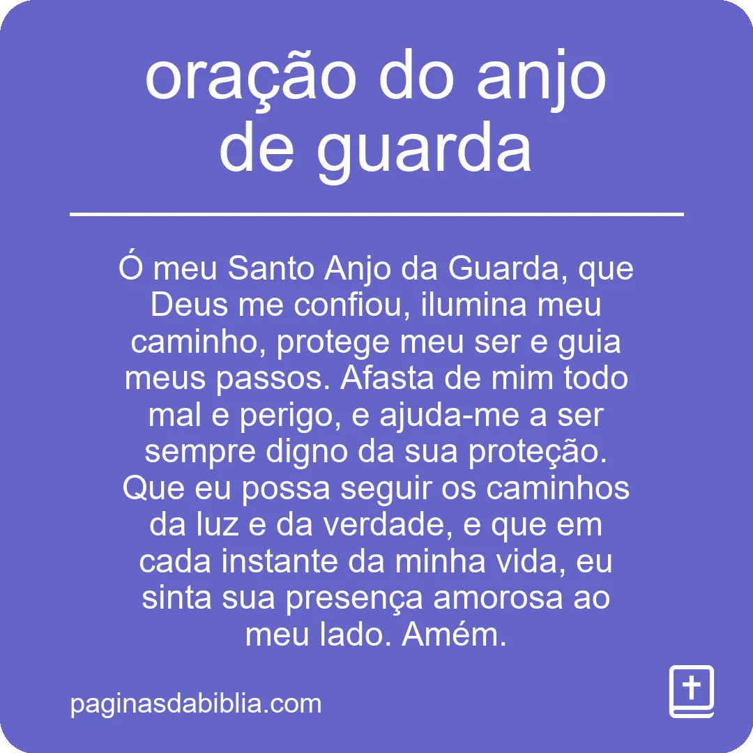 oração do anjo de guarda