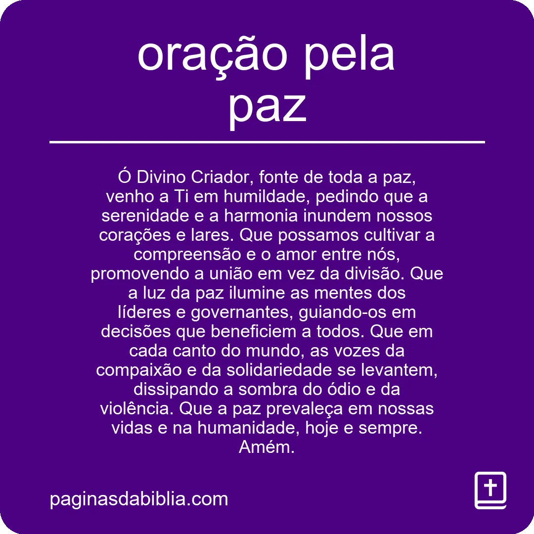 oração pela paz