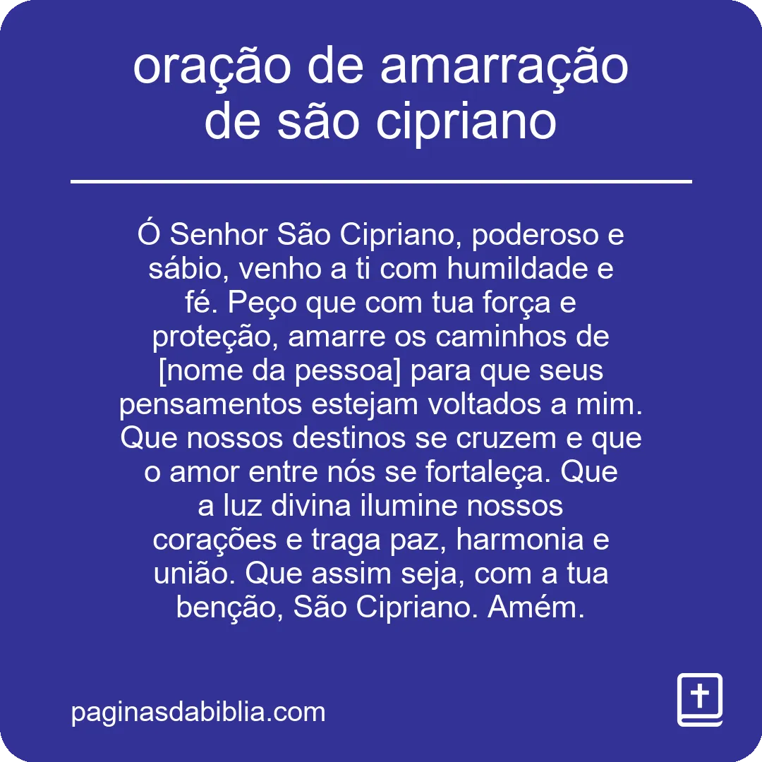 oração de amarração de são cipriano