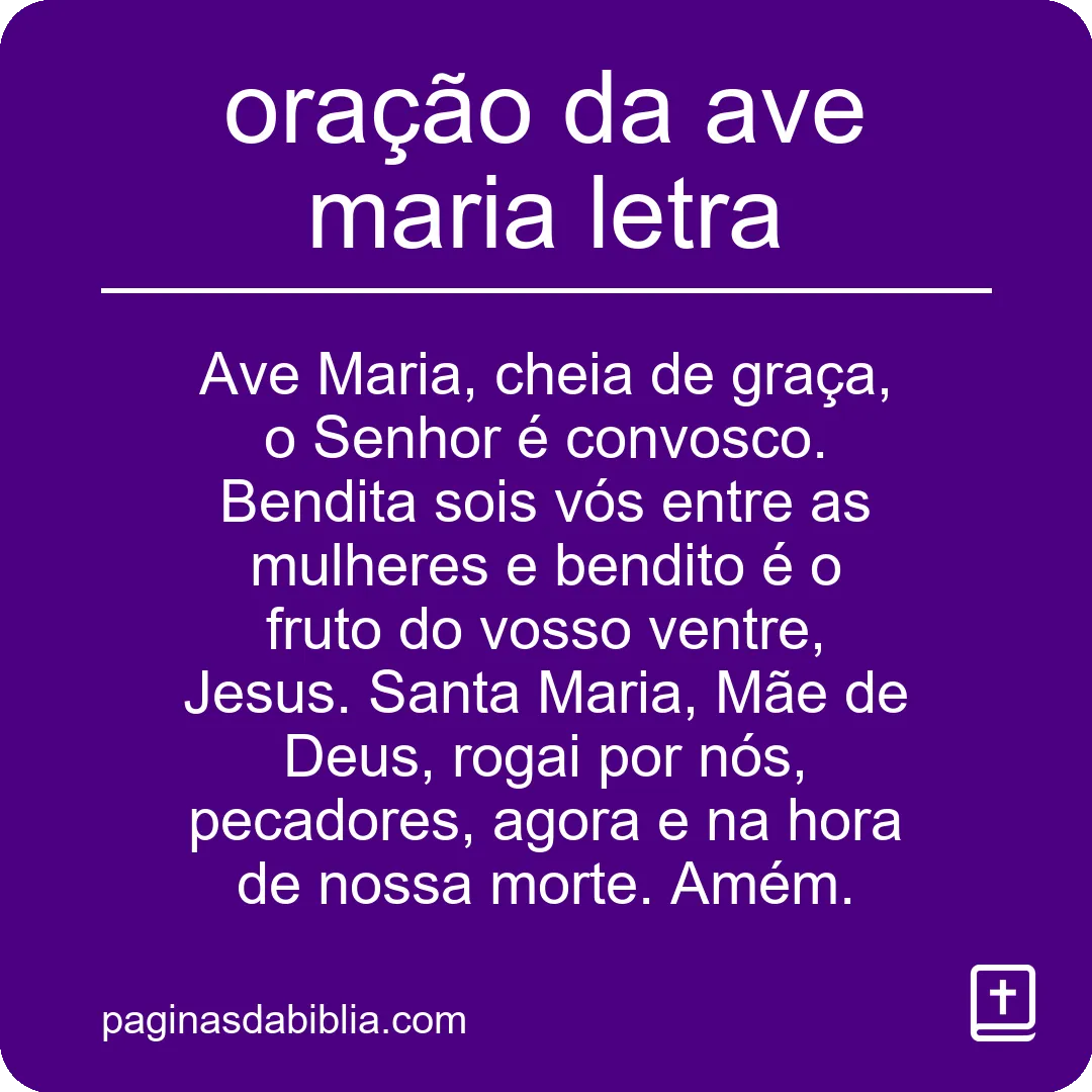 oração da ave maria letra