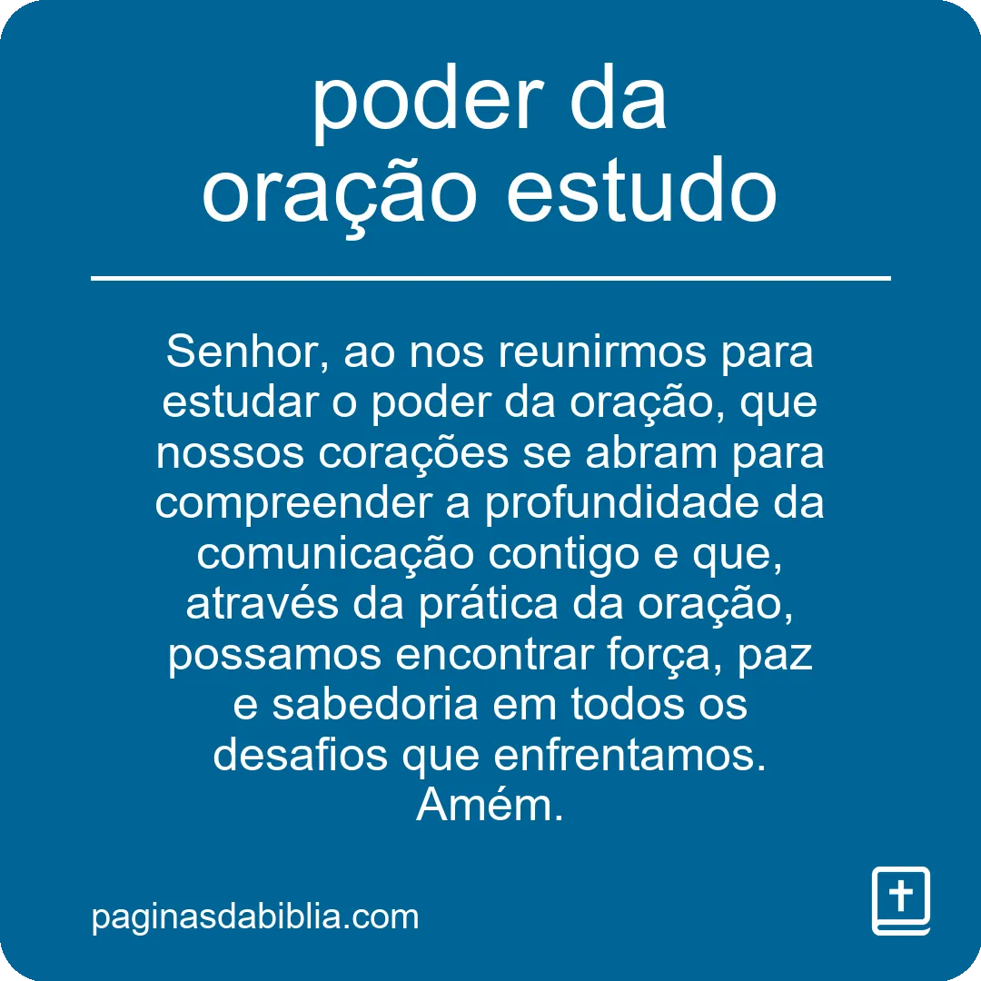 poder da oração estudo