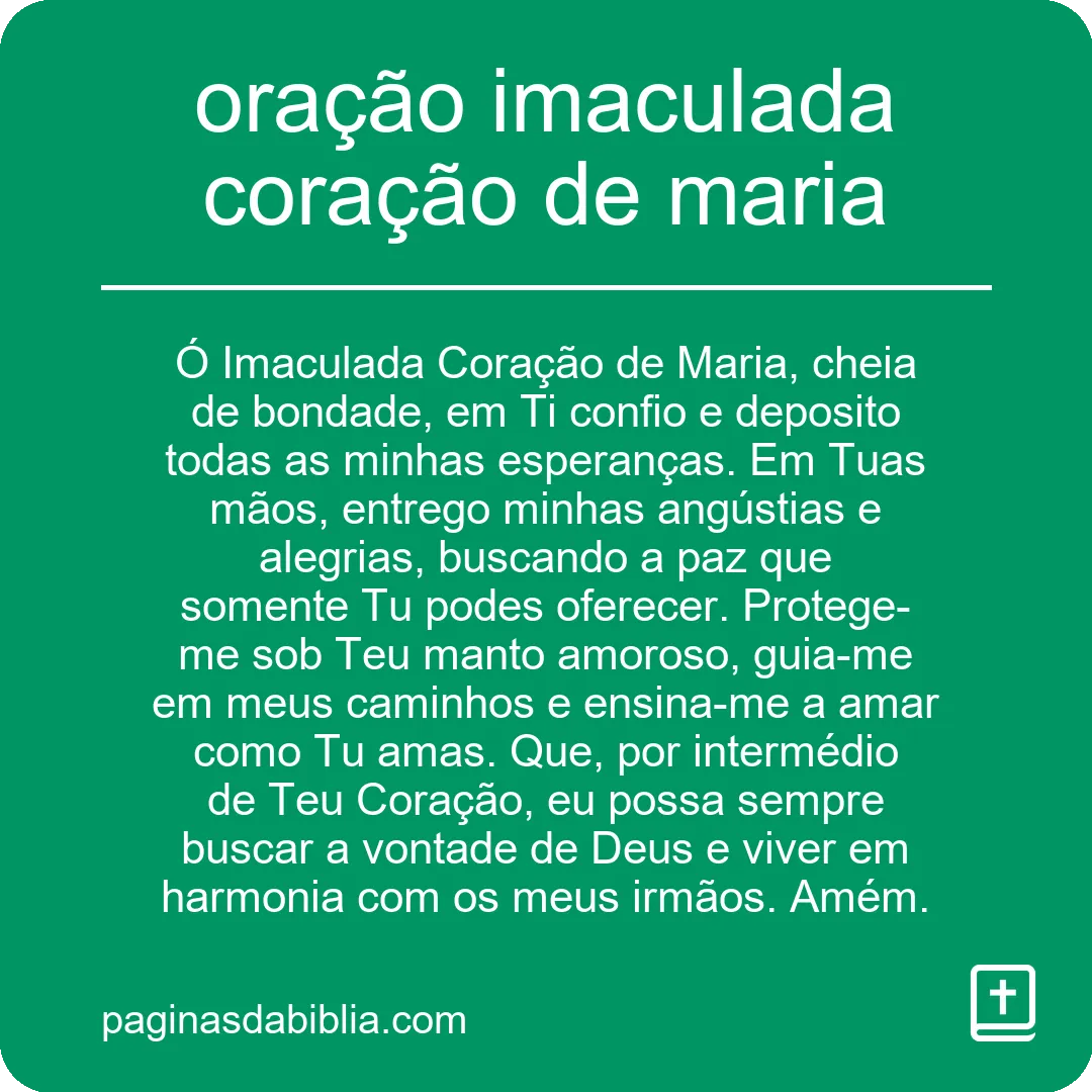 oração imaculada coração de maria