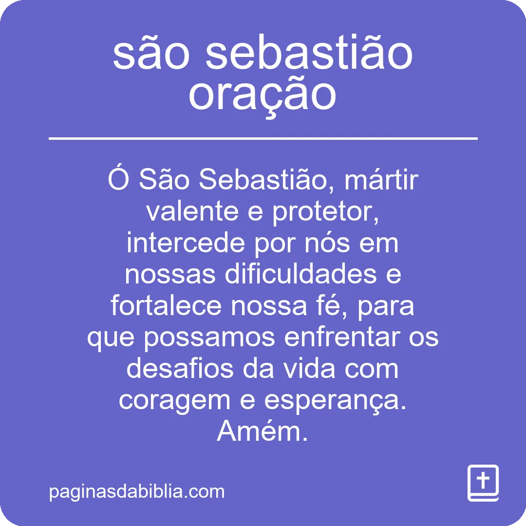 são sebastião oração