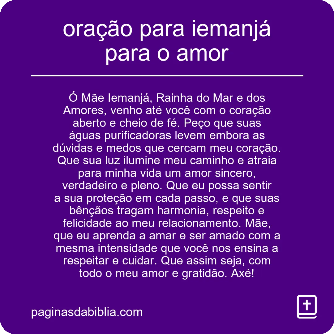 oração para iemanjá para o amor