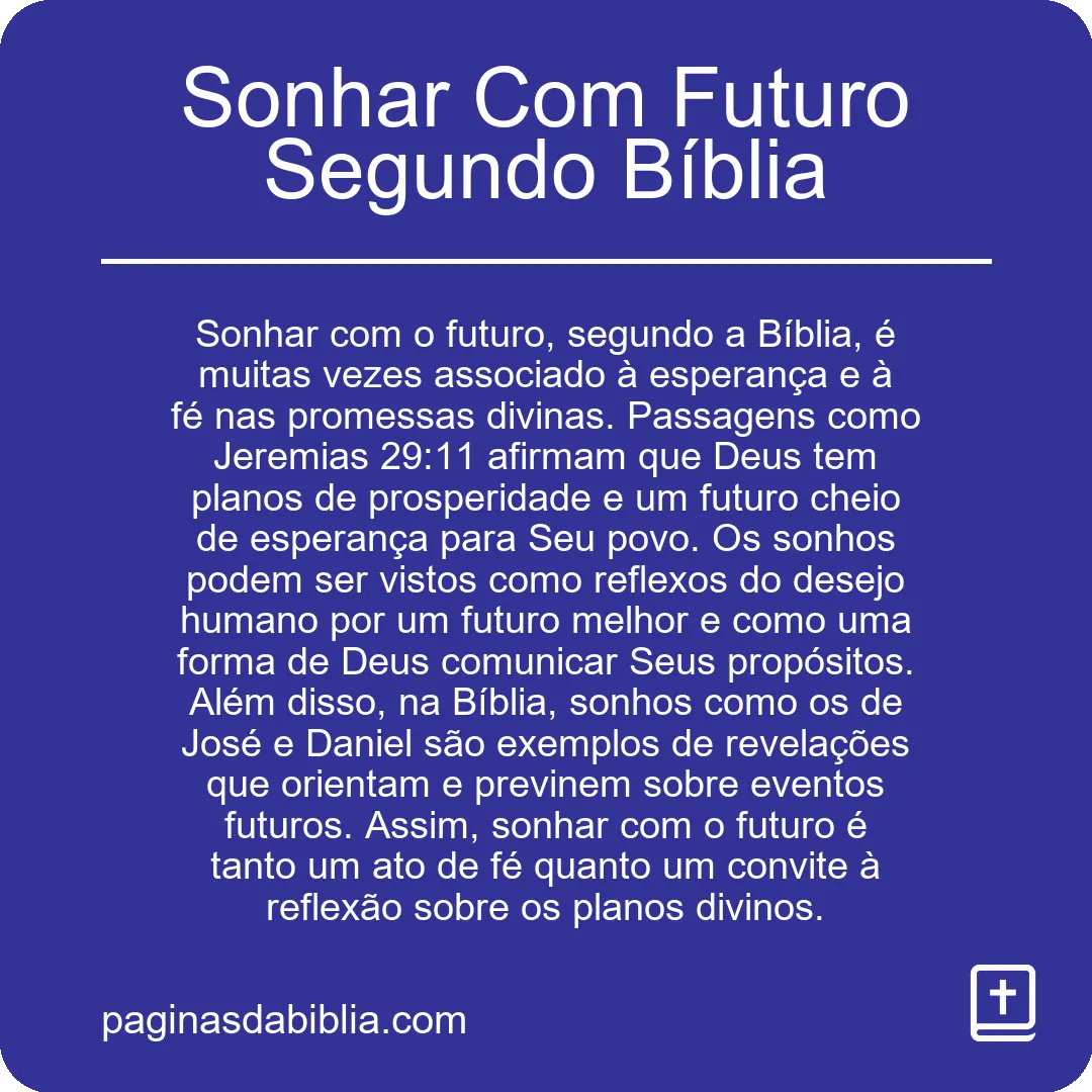 Sonhar Com Futuro Segundo Bíblia