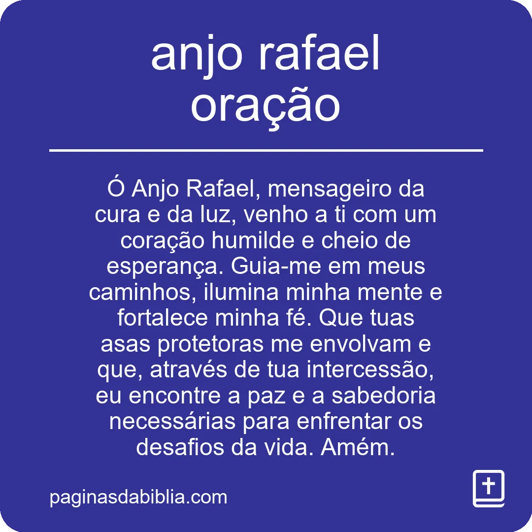 anjo rafael oração