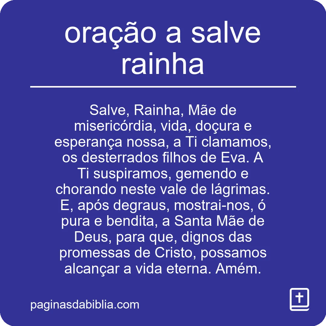 oração a salve rainha