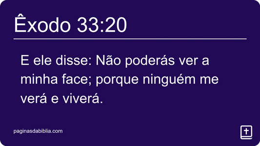 Êxodo 33:20