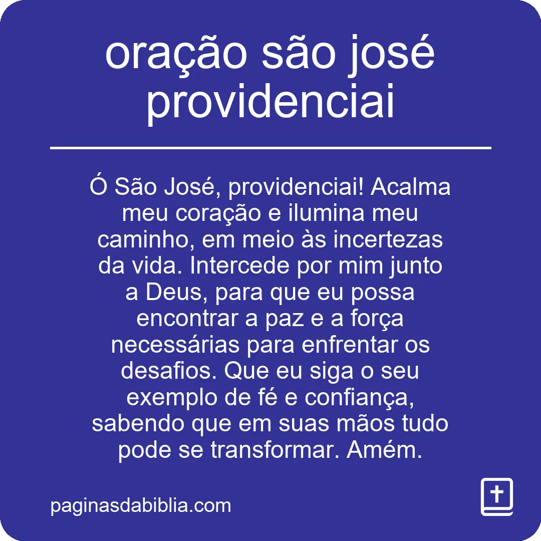 oração são josé providenciai