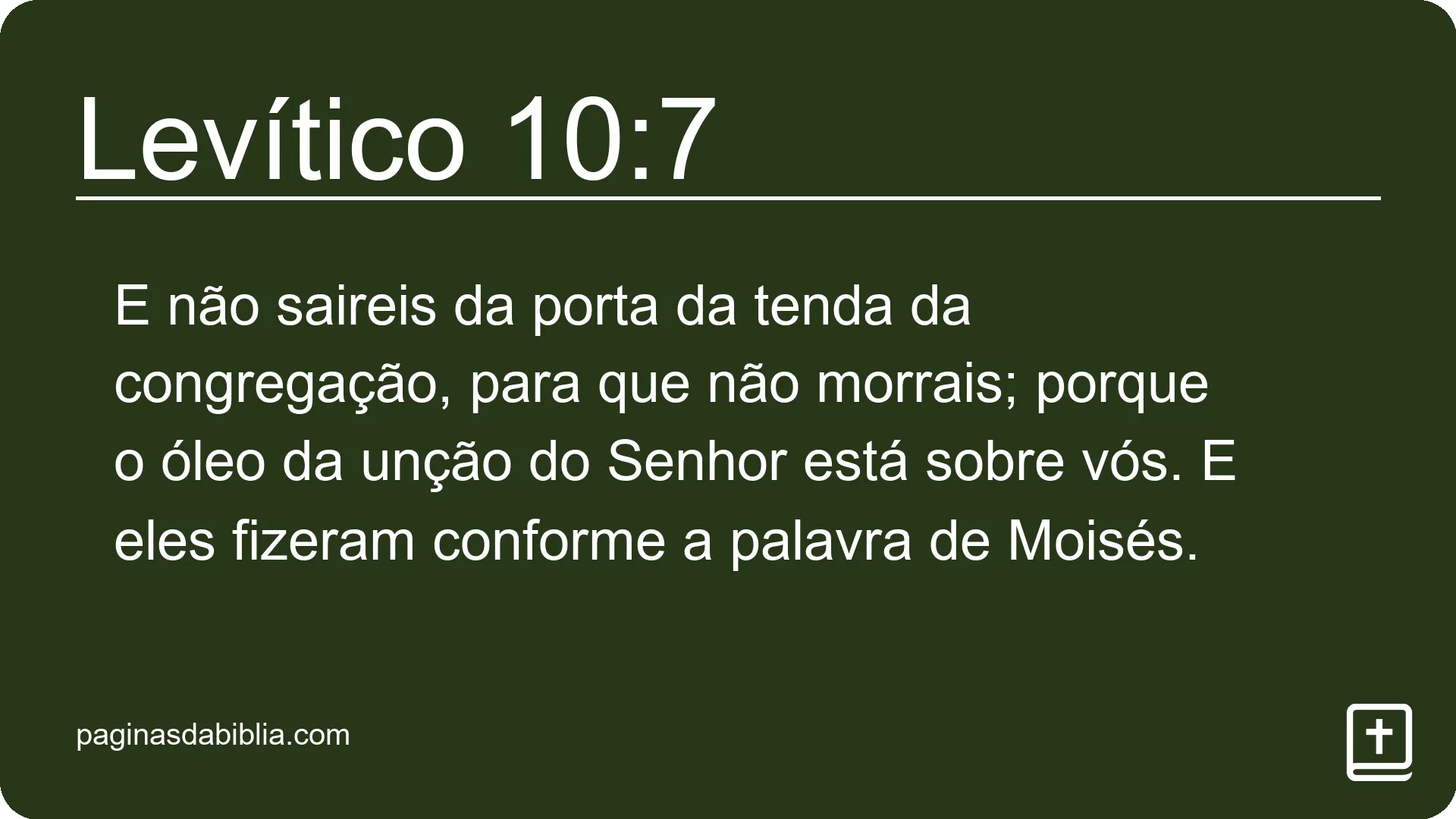 Levítico 10:7