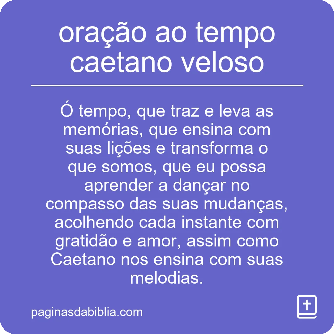 oração ao tempo caetano veloso