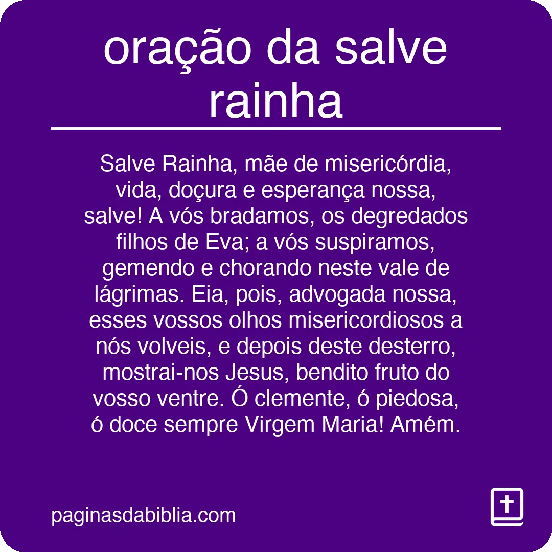 oração da salve rainha