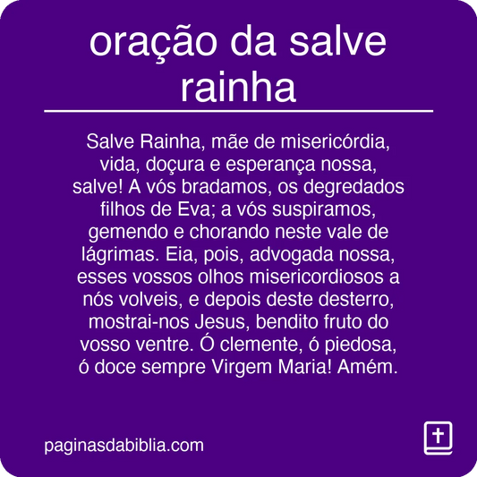 oração da salve rainha