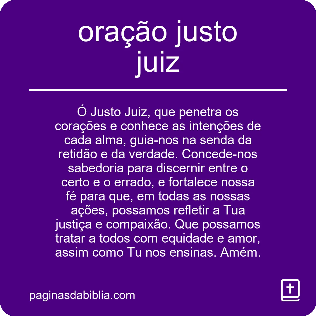 oração justo juiz