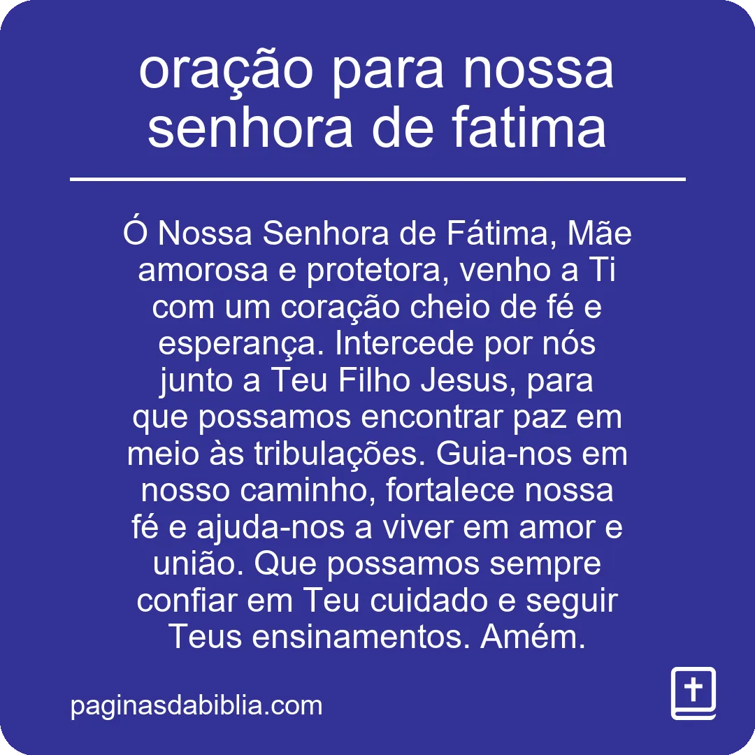 oração para nossa senhora de fatima