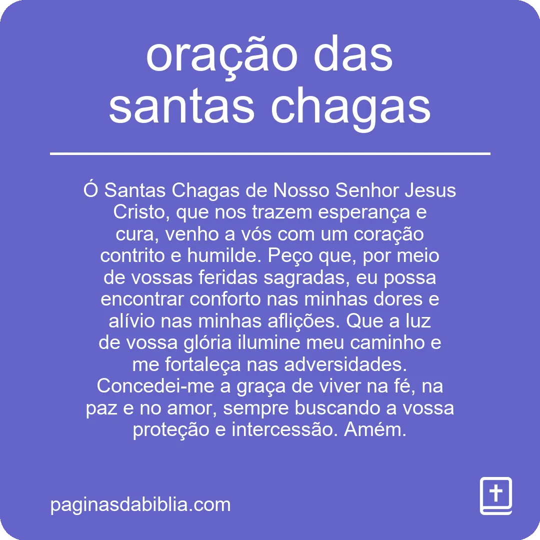 oração das santas chagas