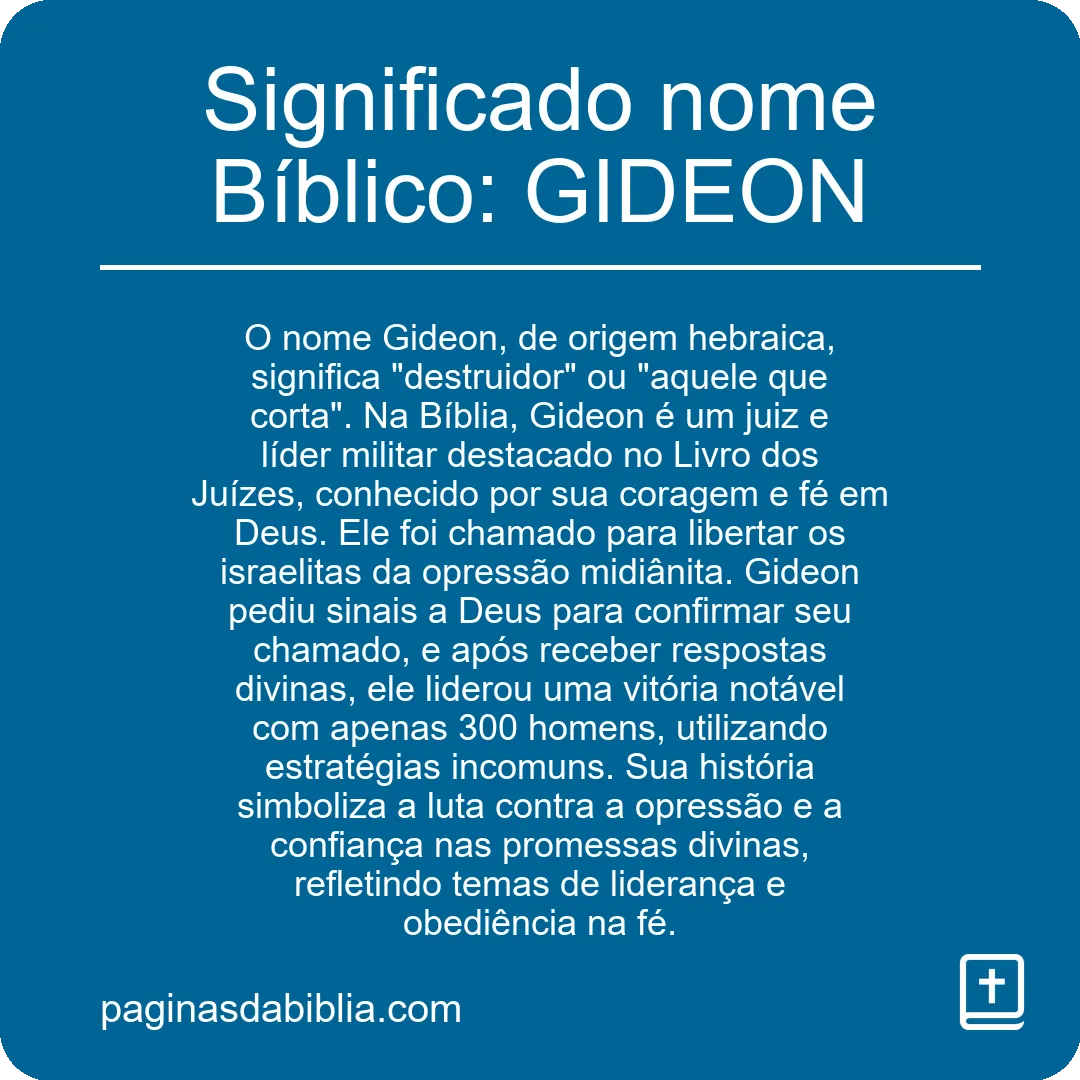 Significado nome Bíblico: GIDEON