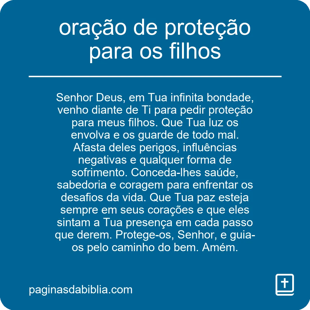 oração de proteção para os filhos