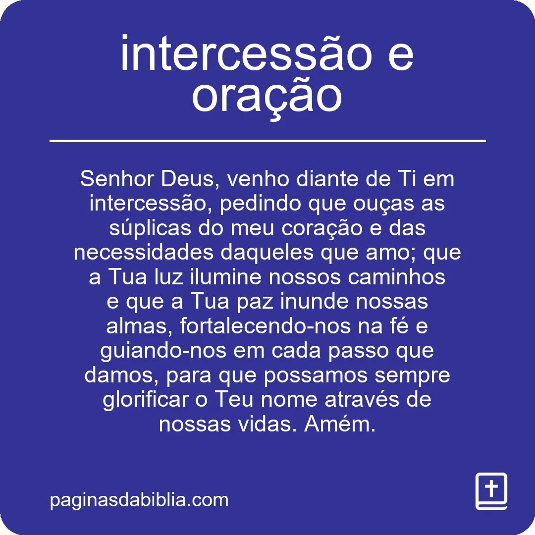 intercessão e oração