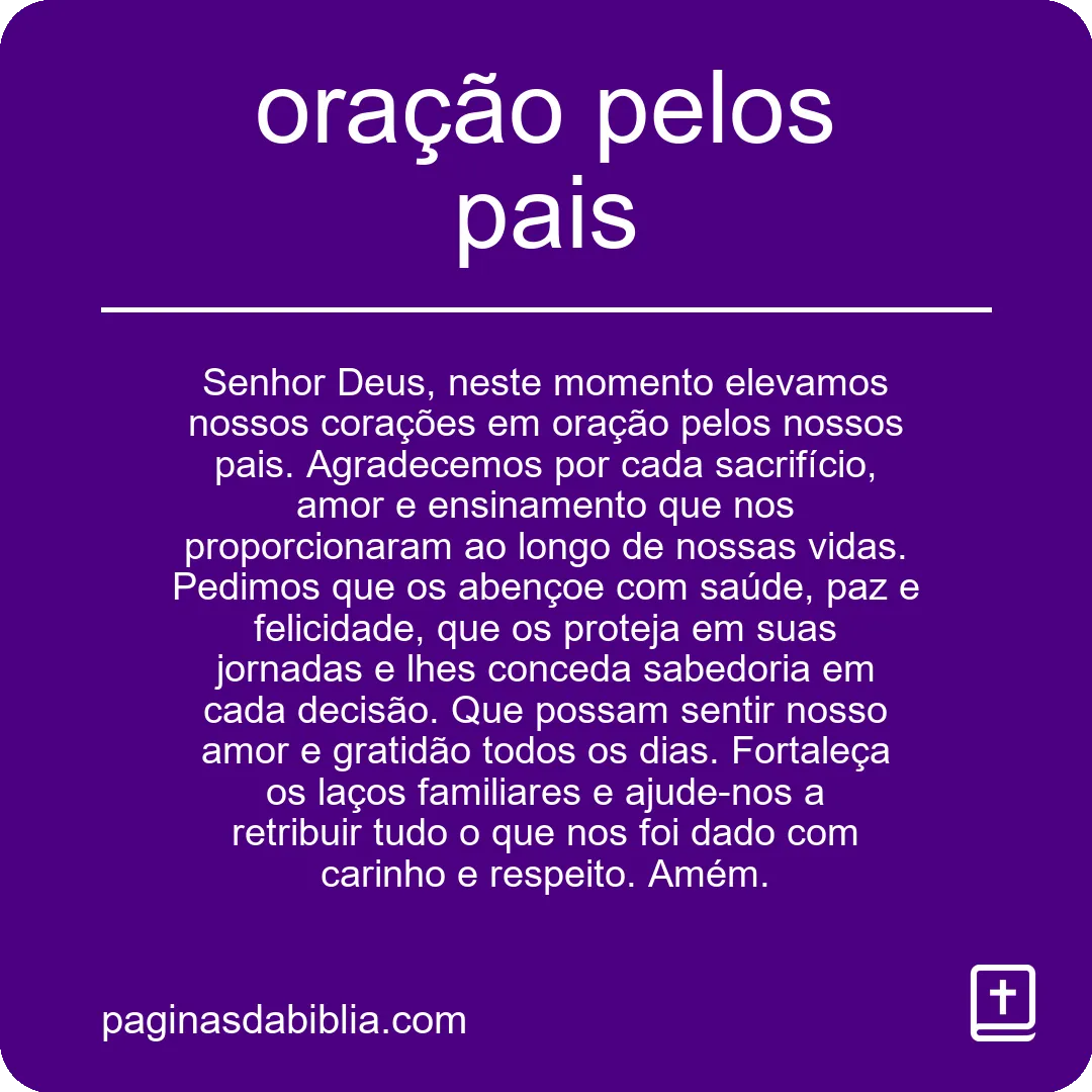 oração pelos pais