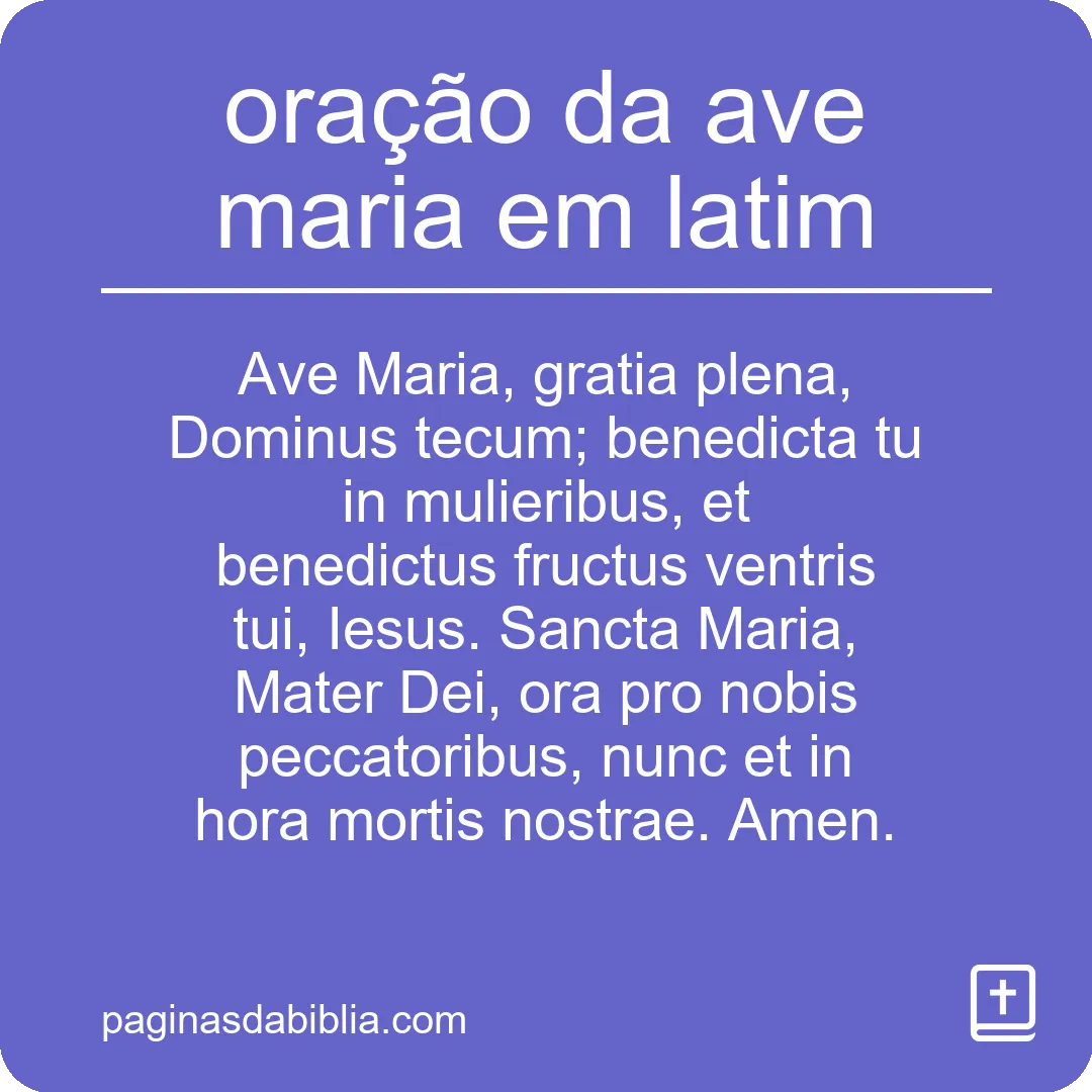 oração da ave maria em latim