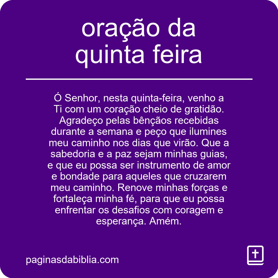 oração da quinta feira