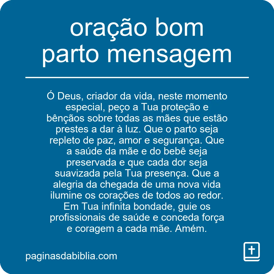 oração bom parto mensagem