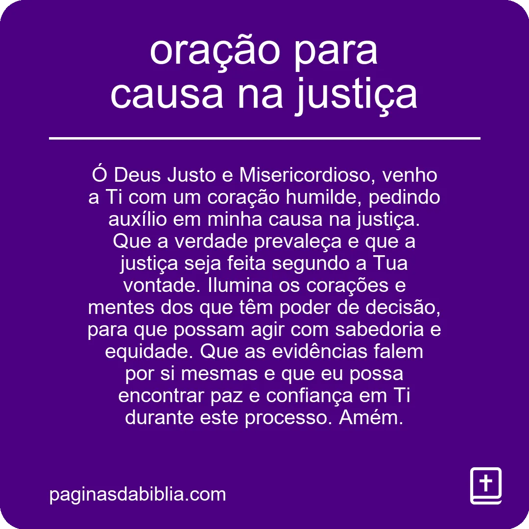 oração para causa na justiça