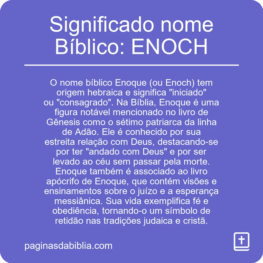 Significado nome Bíblico: ENOCH