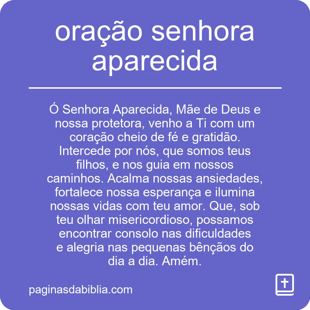 oração senhora aparecida