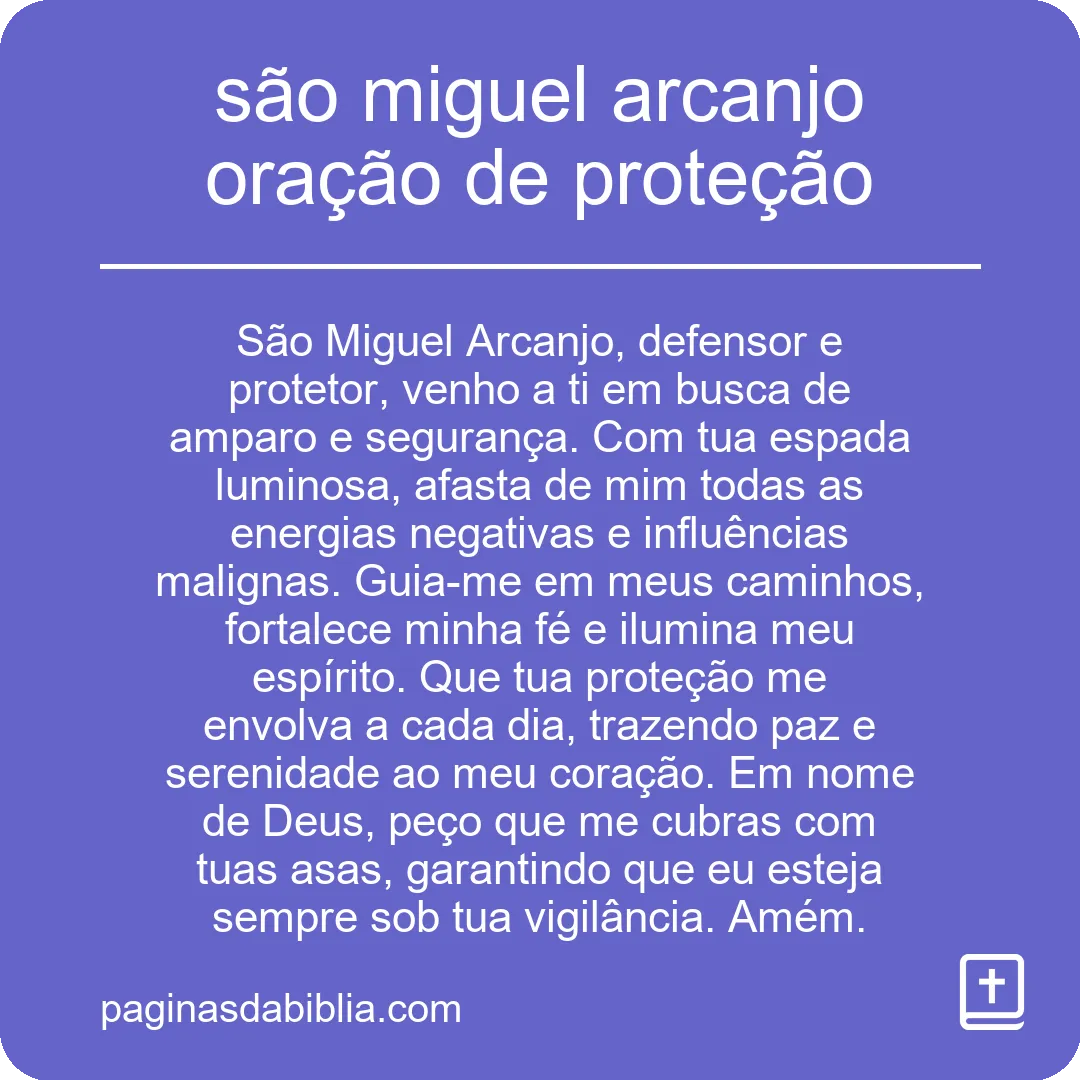 são miguel arcanjo oração de proteção