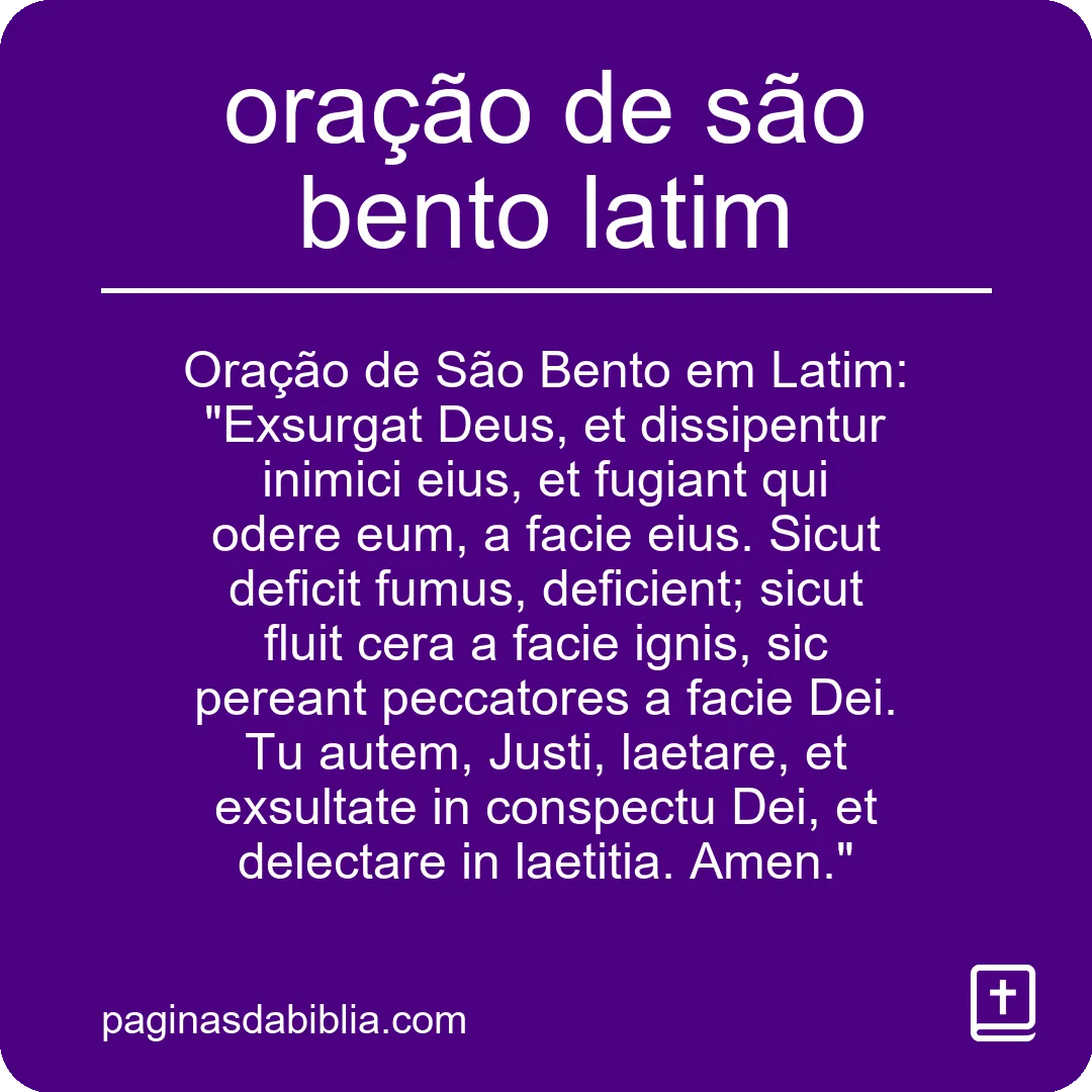 oração de são bento latim