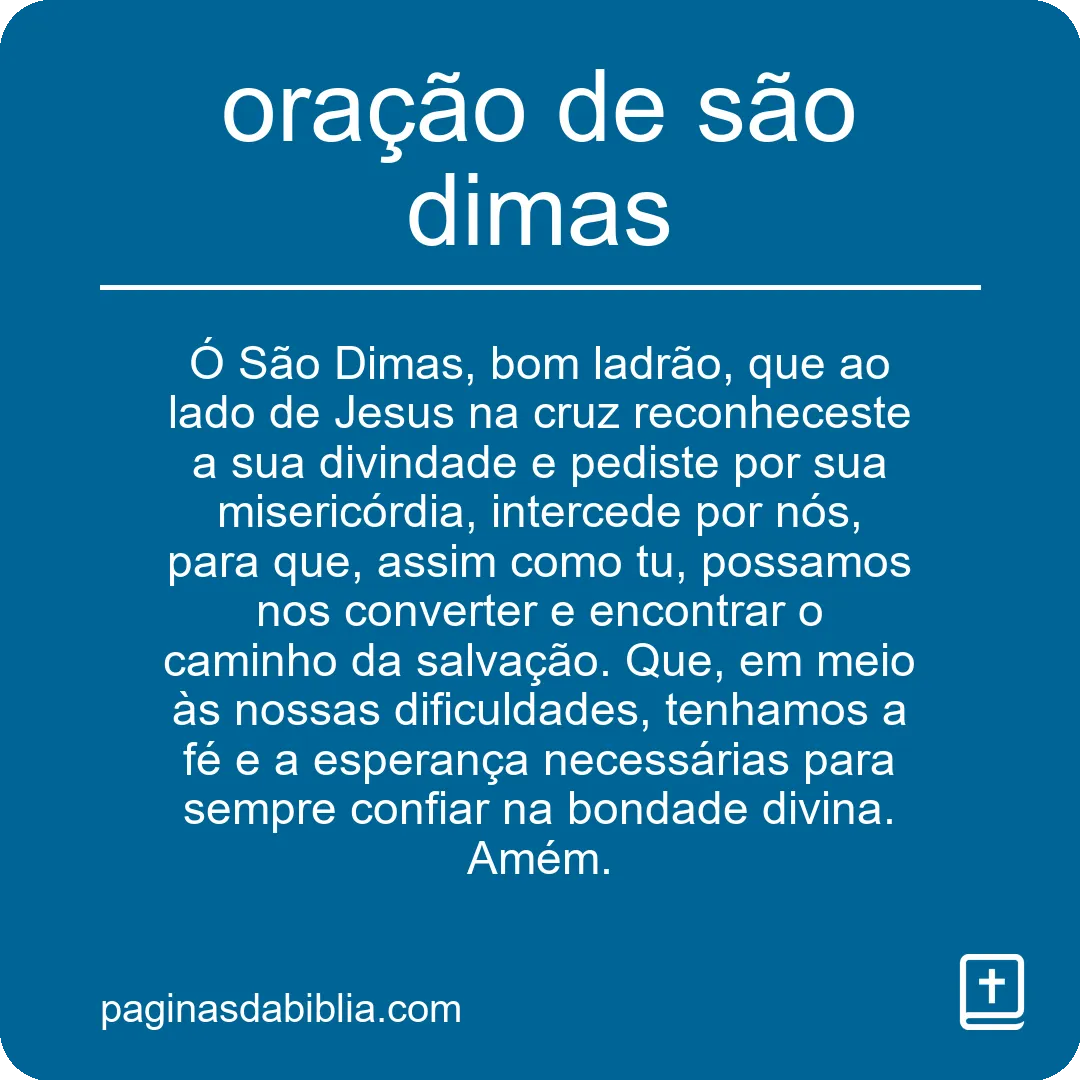 oração de são dimas