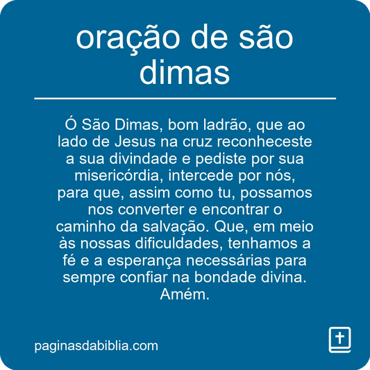 oração de são dimas