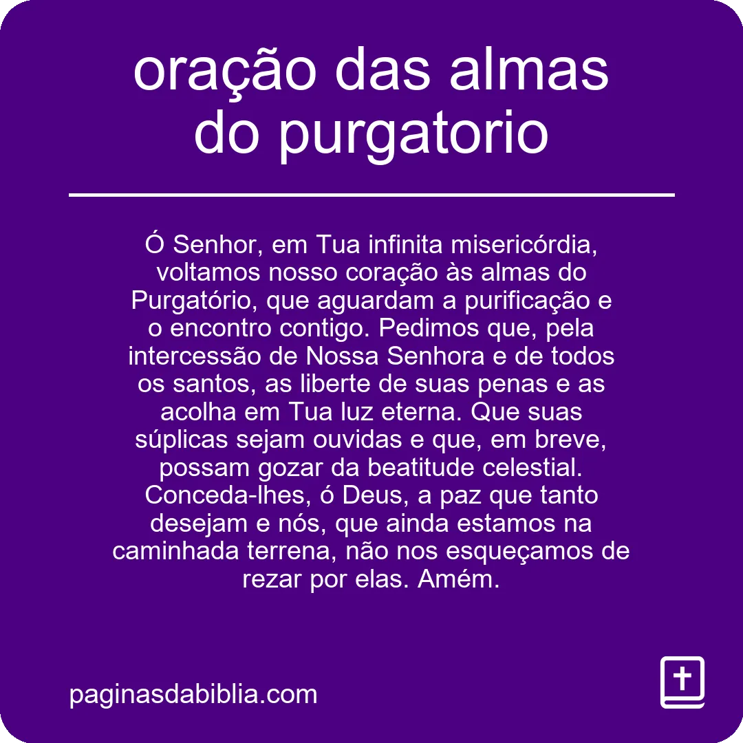 oração das almas do purgatorio