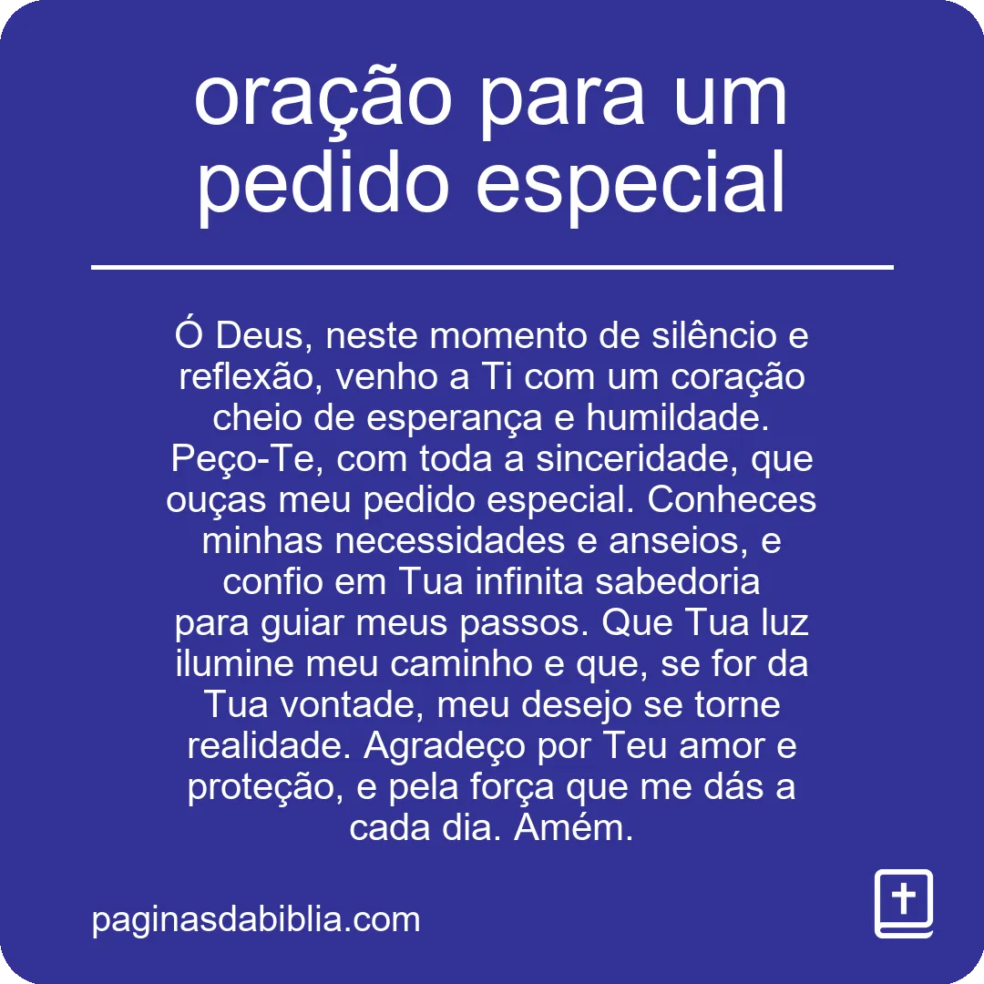 oração para um pedido especial