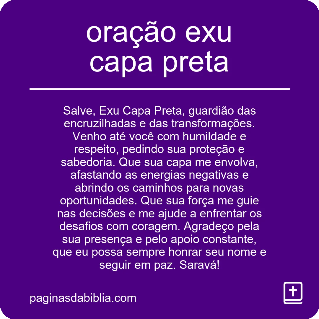 oração exu capa preta