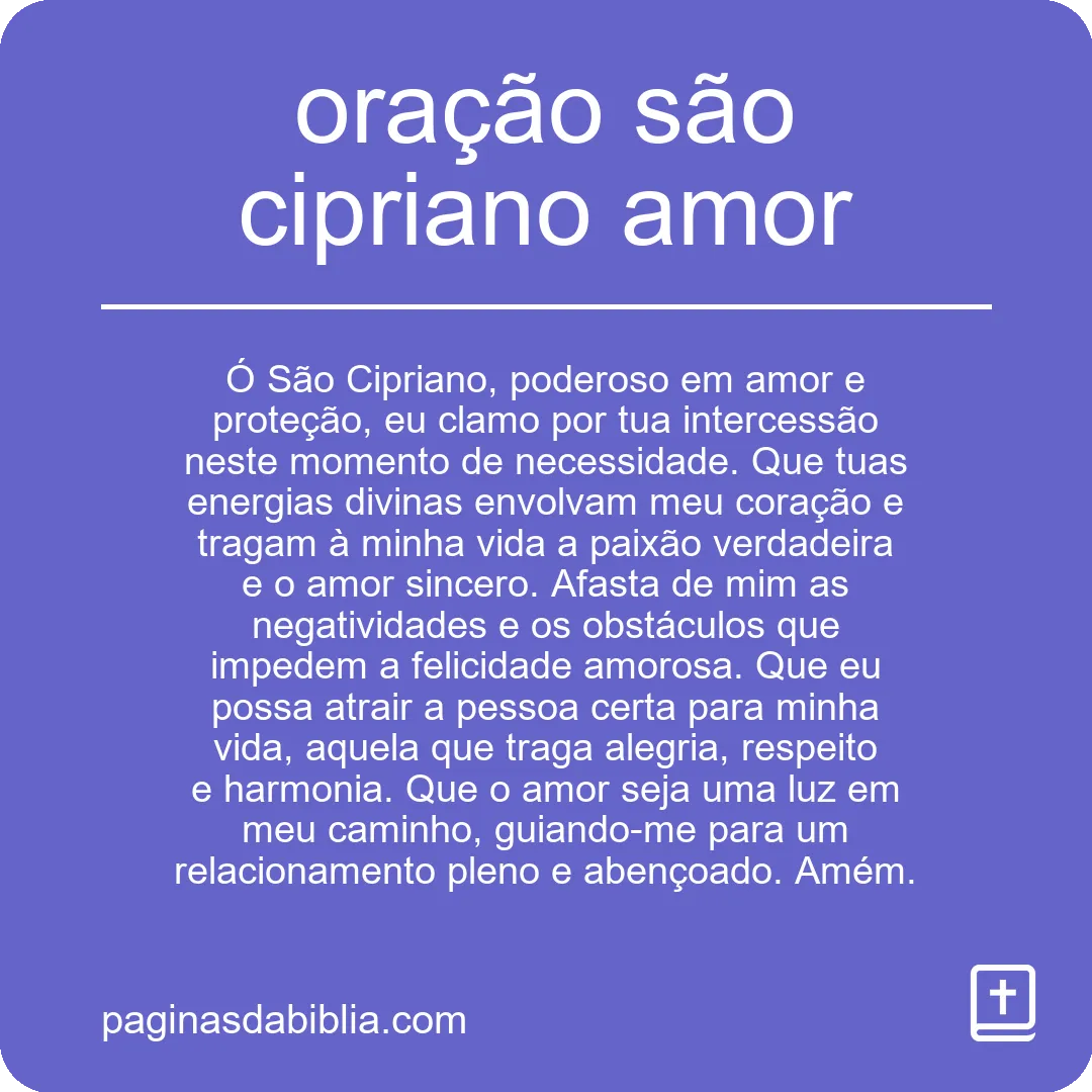 oração são cipriano amor