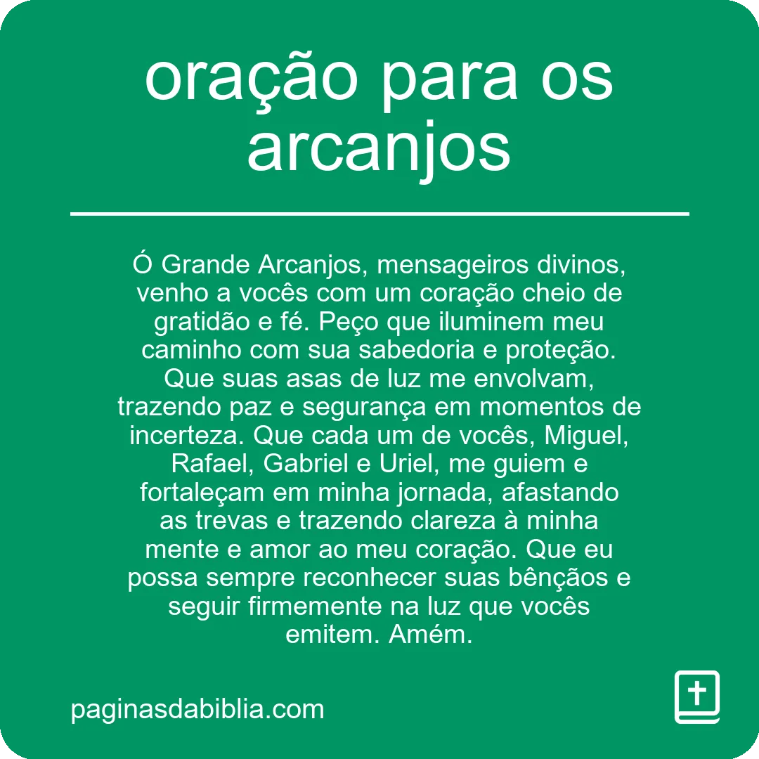 oração para os arcanjos