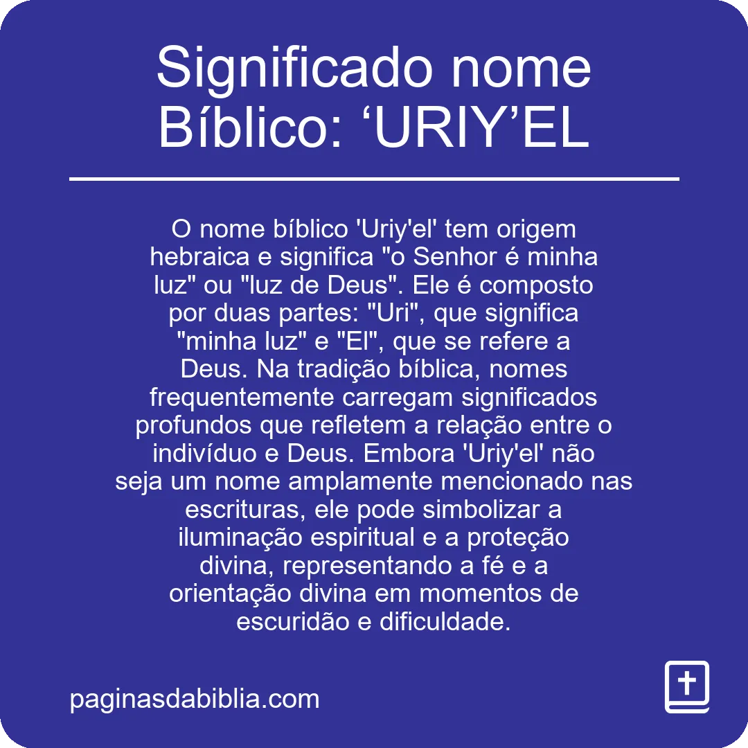 Significado nome Bíblico: ‘URIY’EL