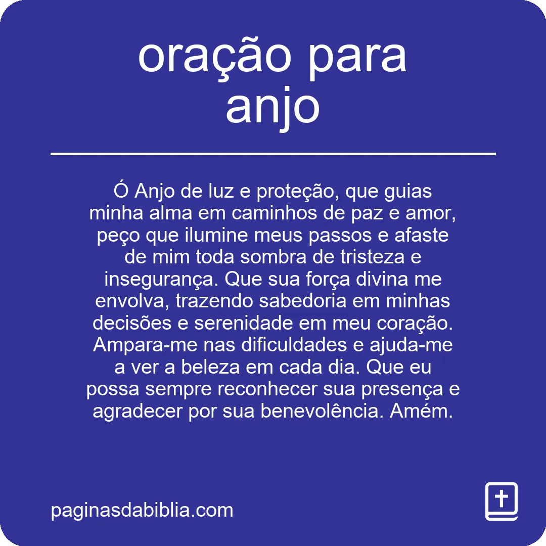 oração para anjo