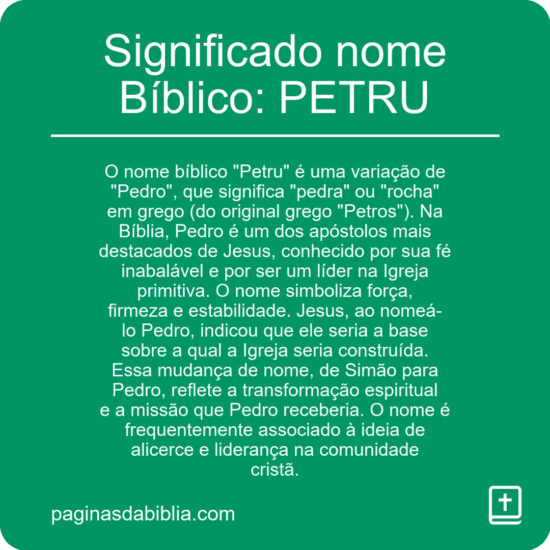 Significado nome Bíblico: PETRU