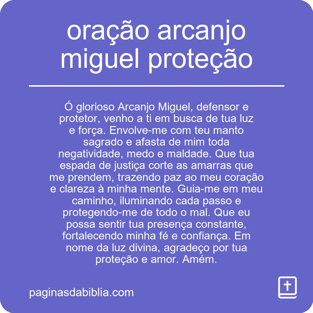 oração arcanjo miguel proteção