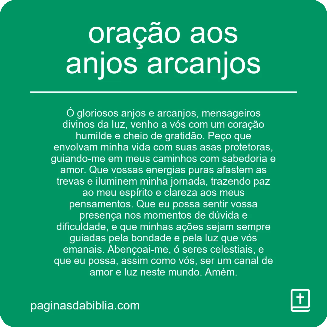 oração aos anjos arcanjos