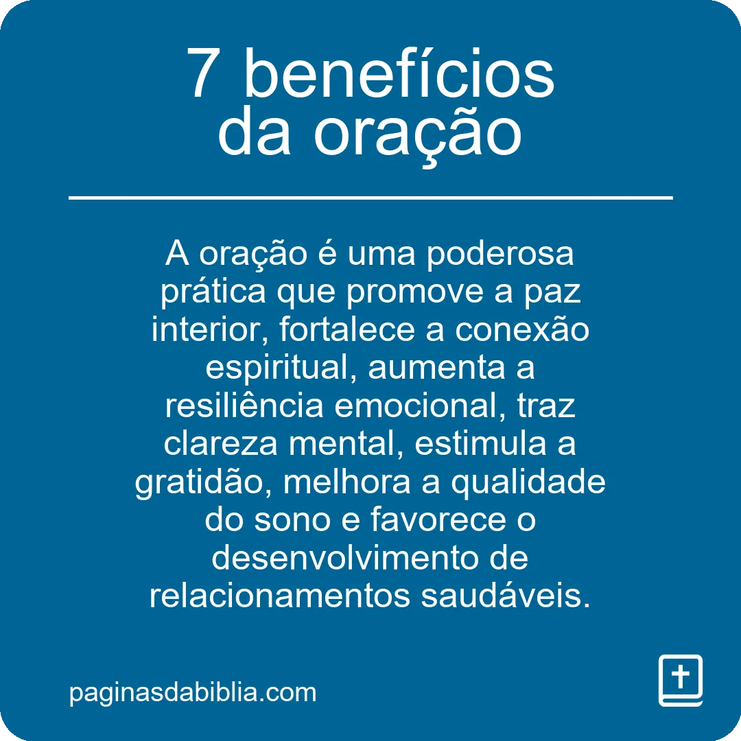 7 benefícios da oração