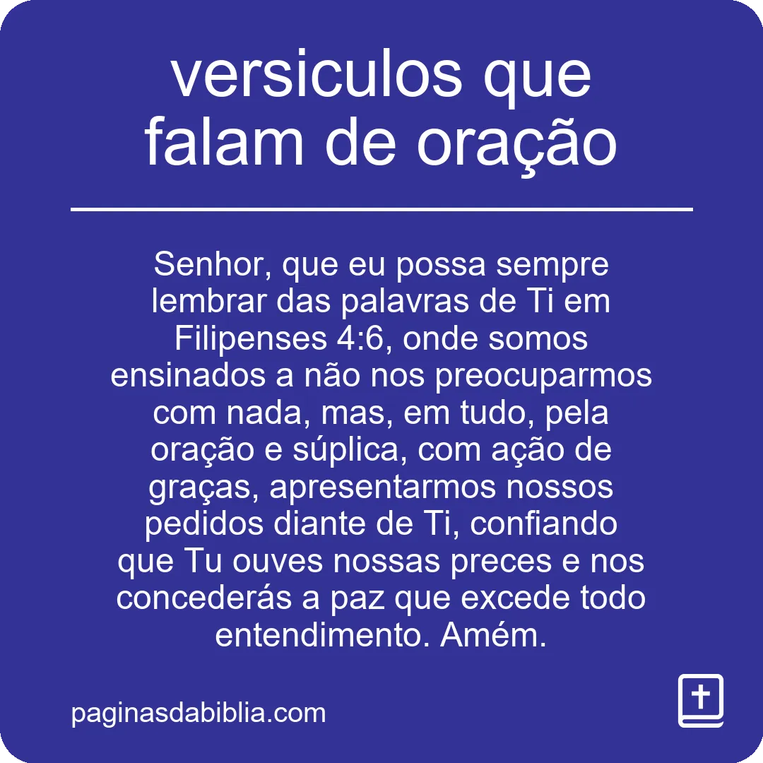 versiculos que falam de oração