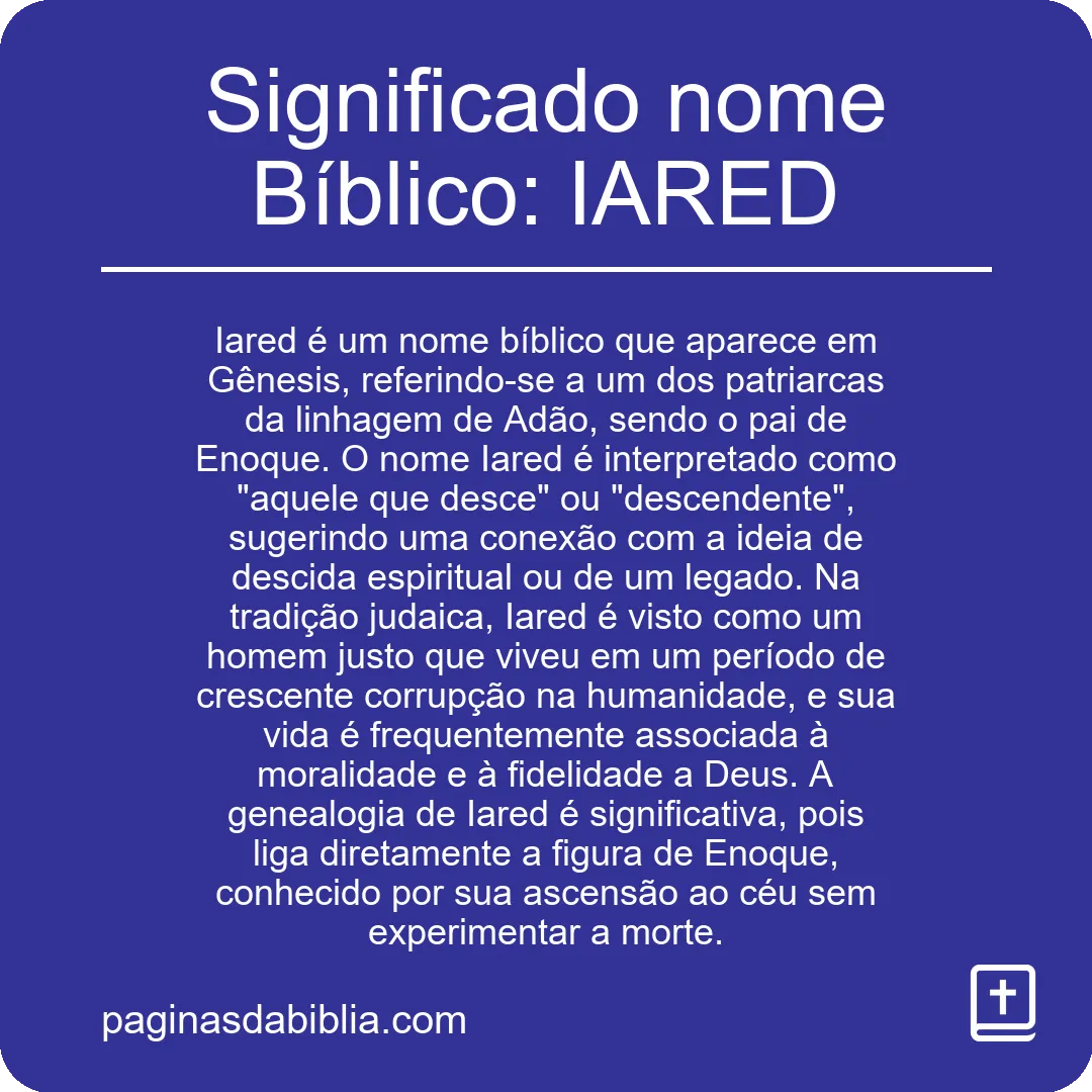 Significado nome Bíblico: IARED