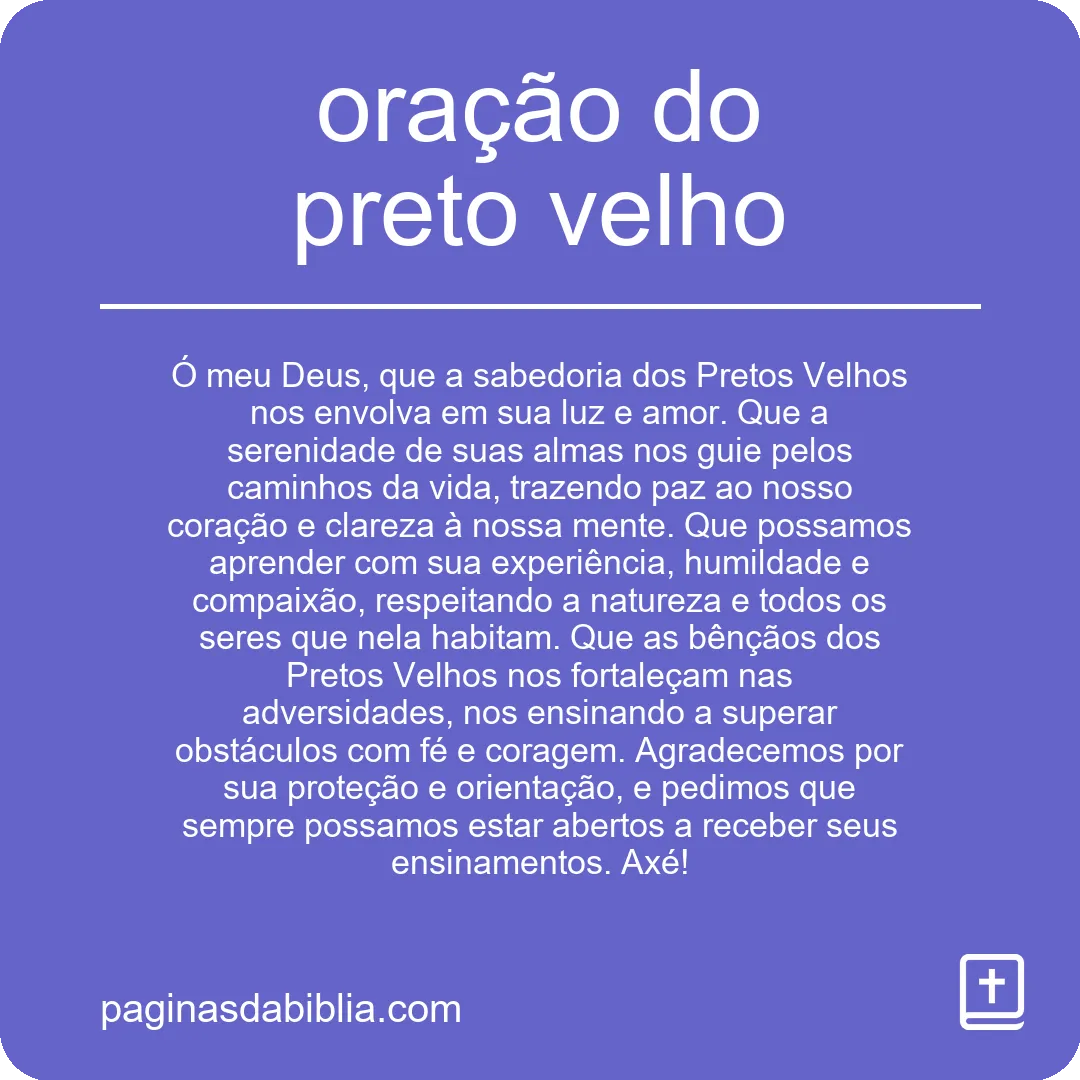 oração do preto velho