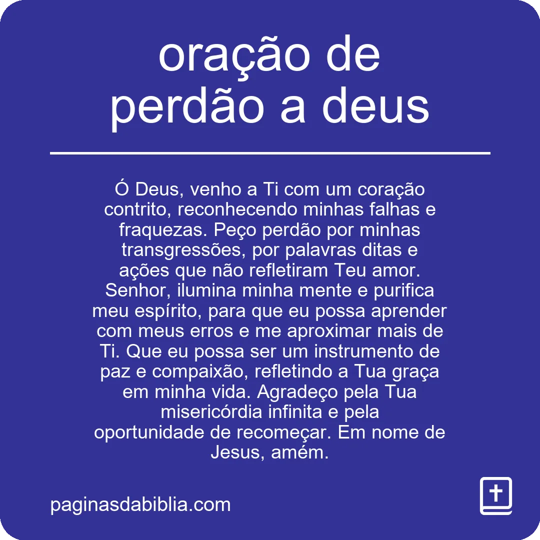 oração de perdão a deus